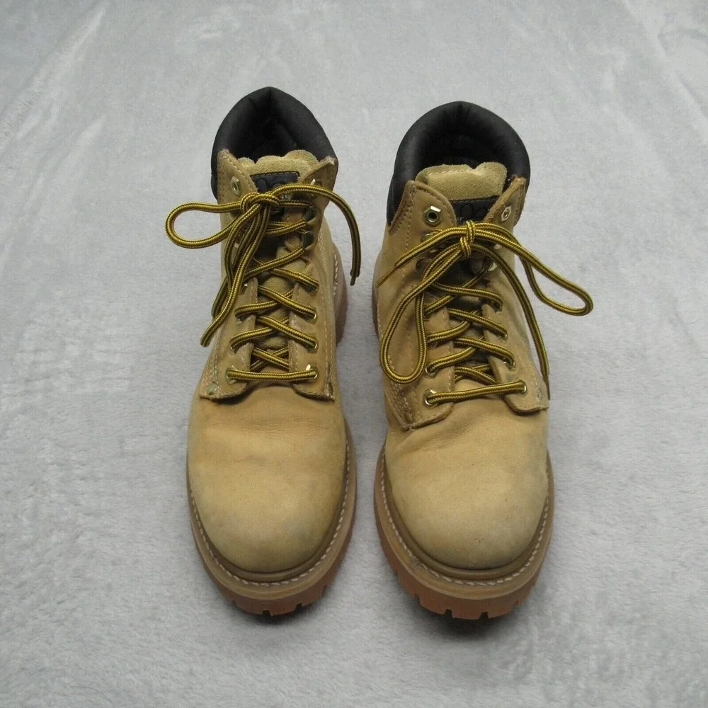 Construction Work Boots Mens 8 M Leather Lace Up Rugged Labor Work‎ Mechanic
